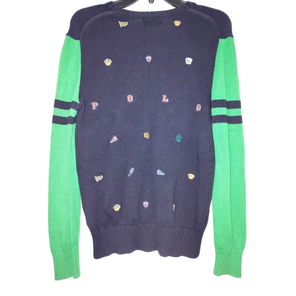 Polo Ralp Lauren Varsity Inspired Embroidered Crewneck Sweater‎ Youth L 14-16